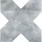 5-inch white star shaped matte ceramic wall and floor tile with gray cross design