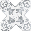 Sample - Light Gray 5x5 Matte Ceramic Cross Deco Tile (27 pack, 5.37 sq ft/case)