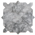 Gray 5 inch star and cross matte ceramic wall and floor tiles arranged in a pattern