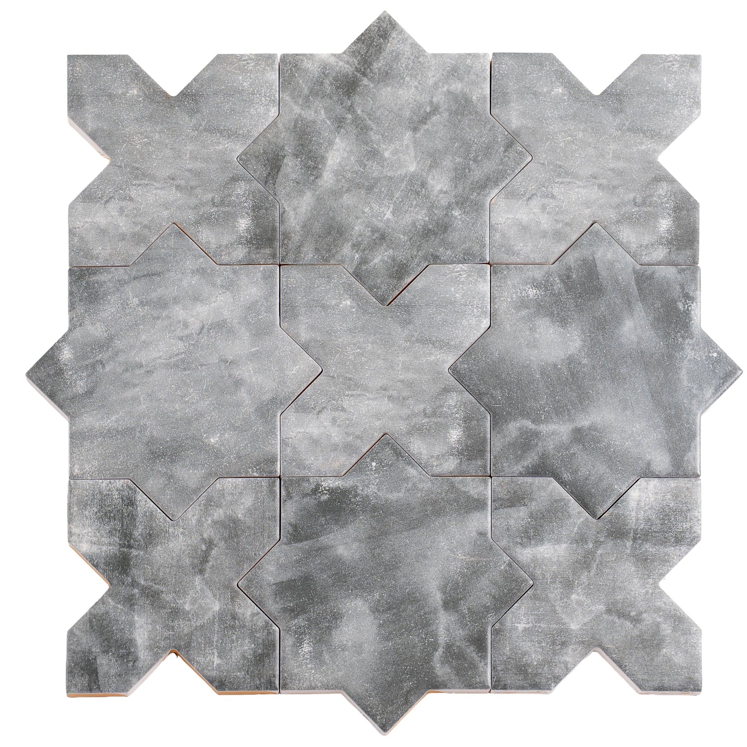 Sample - Gray 5" Star with Cross Matte Ceramic Wall and Floor Tile (10.76 sq ft/case) - 54 Pack