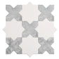 5 inch white star tile with gray cross matte finish for wall and floor ceramic installation