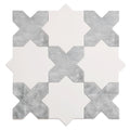 5 inch white star tile with gray cross matte finish for wall and floor ceramic installation