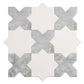 Sample - 5" White Star with Gray Cross Matte Ceramic Wall and Floor Tile (10.76 sq ft/case) - 54 Pack