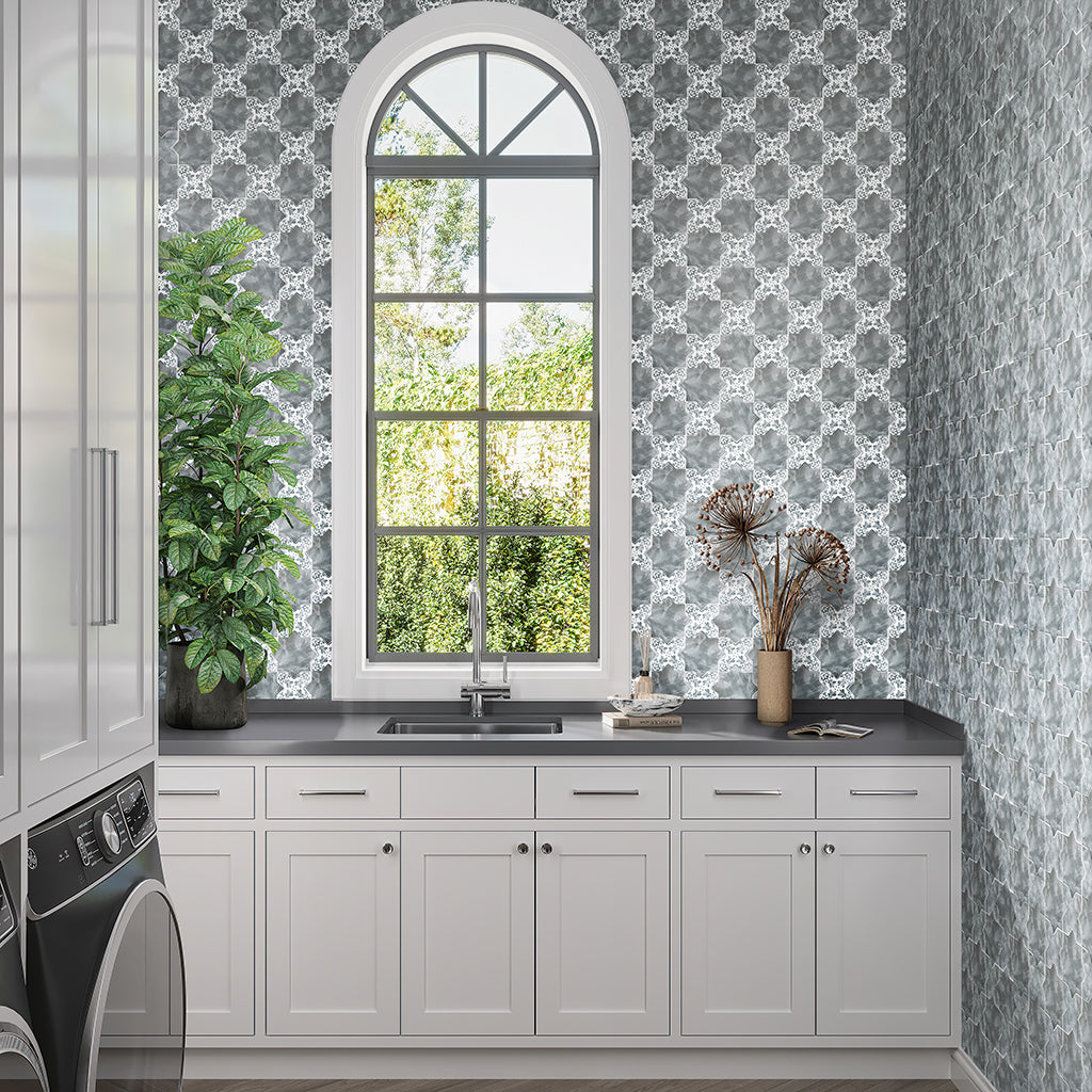 27 pack Siena 5.35 in. x 5.35 in. Matte Green Ceramic Cross-Shaped Wall and Floor Tile (5.37 sq ft/case) - Sample