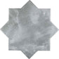 Gray 5 inch star-shaped matte ceramic wall and floor tile with cross design