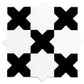 Sample - 5" Pearl White Star with Black Cross Glossy Ceramic Wall and Floor Tile (10.76 sq ft/case) - 54 Pack