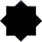 Black 5x5 Glossy Star Ceramic Tile (27 pack, 5.37 sq ft/case) - Sample