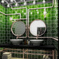 Dark Green 5x5 Glossy Cross Ceramic Tile (27 pack, 5.37 sq ft/case) - Sample