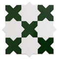 5 inch pearl white star and dark green cross glossy ceramic wall and floor tile with 10.76 sq ft coverage
