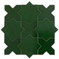 Sample - Dark Green 5" Star with Cross Glossy Ceramic Wall and Floor Tile (10.76 sq ft/case) - 54 Pack
