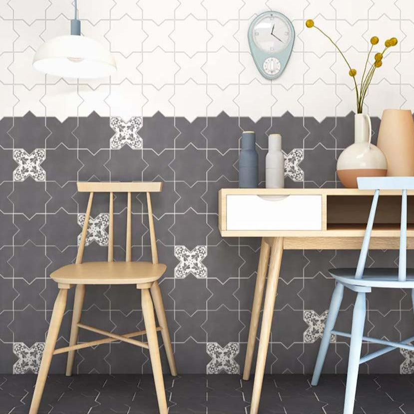 White 5x5 Matte Star Ceramic Tile (27 pack, 5.37 sq ft/case) - Sample