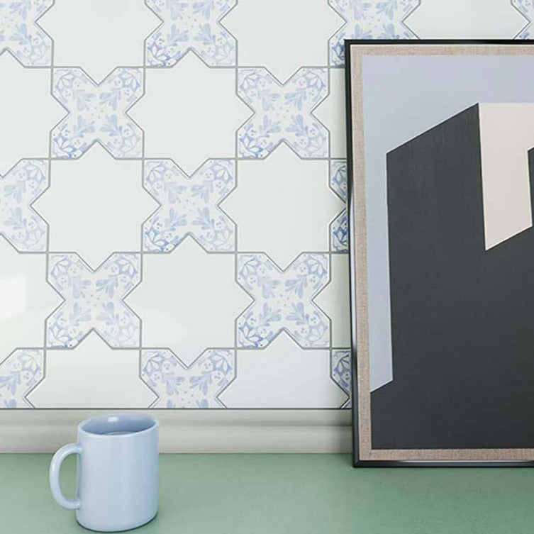 White 5x5 Matte Star Ceramic Tile (27 pack, 5.37 sq ft/case) - Sample
