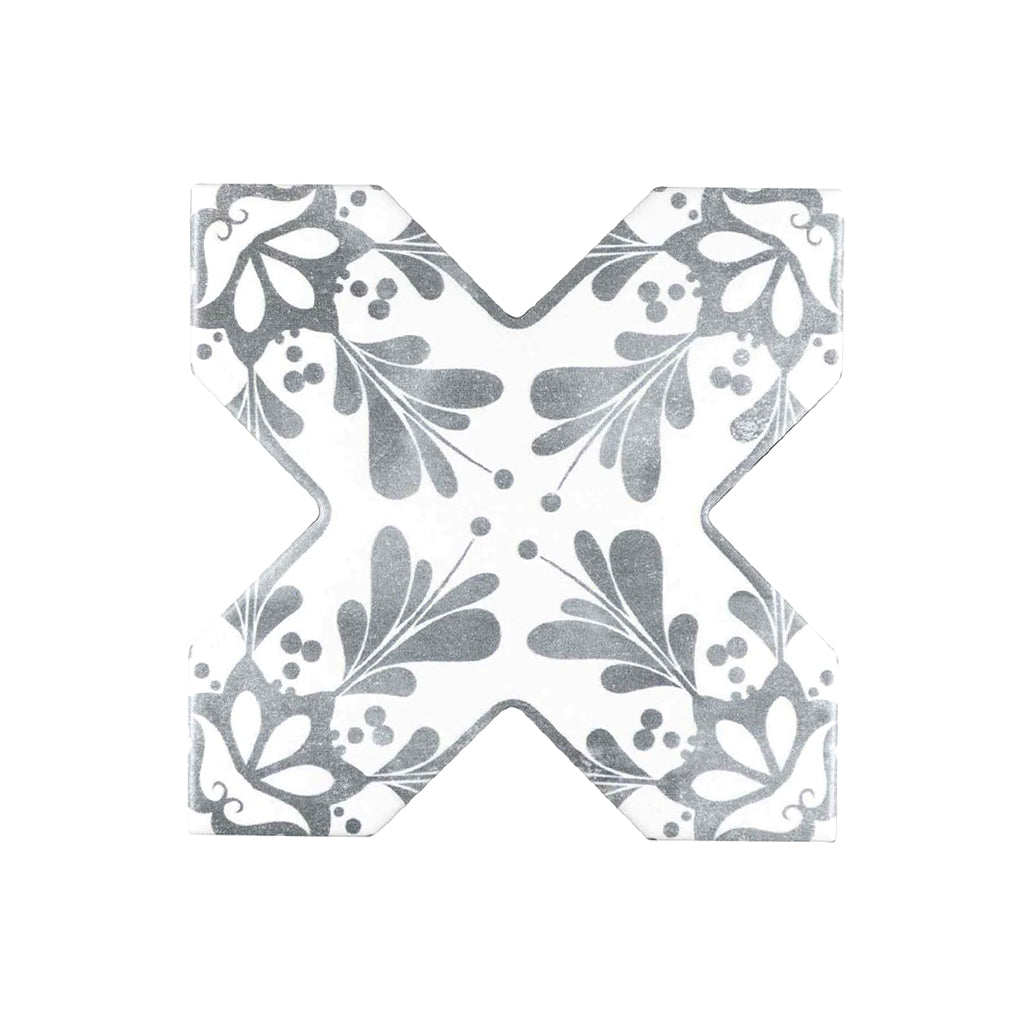 Light Grey 5x5 Matte Ceramic Cross Deco Tile (27 pack, 5.37 sq ft/case)
