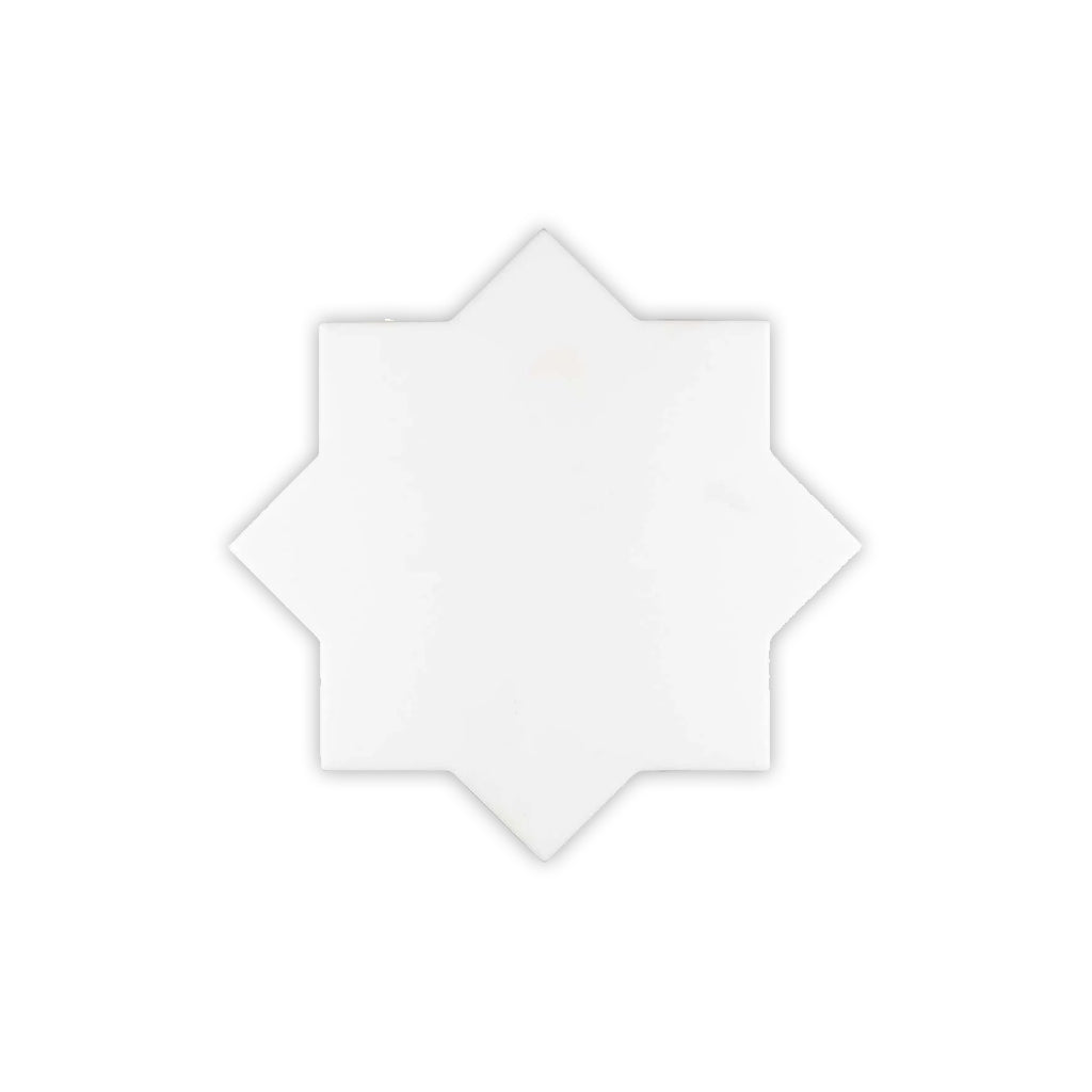 Siena 5.35 in. x 5.35 in. Matte White Ceramic Star-Shaped Wall and Floor Tile (18 Cases, 96.66 sq ft/Pallet)