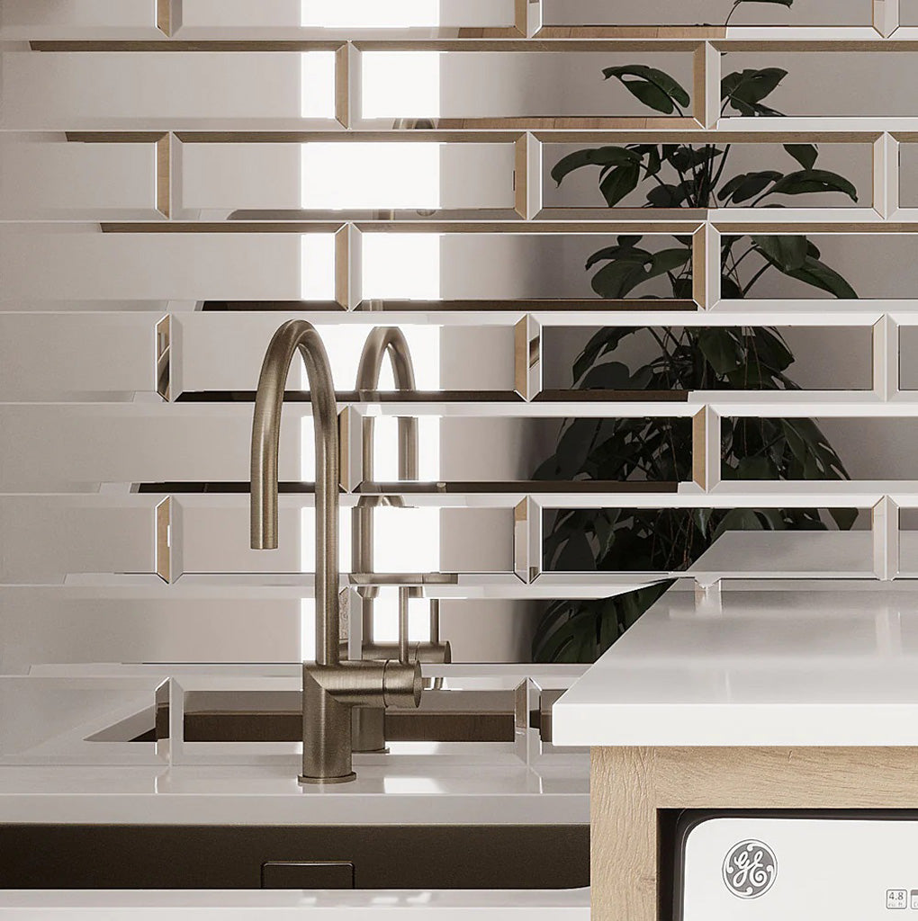 Clear Silver Glass Wall Tile 