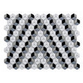 Sample - Grey White 12x14 Polished Diamond Recycled Glass Mosaic Tile (5 pack, 5.55 sq ft/case)