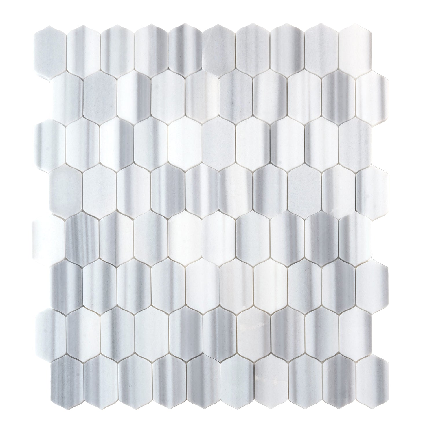 Cloud Gray 12x13 Polished Equator Marble Hexagon Mosaic tile (5 pack, 5.59 sq ft/case)