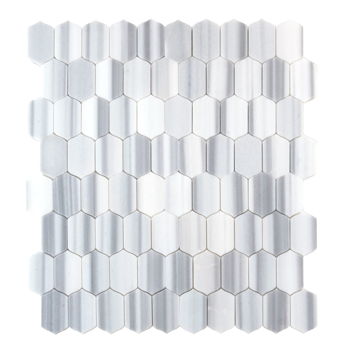 Sample - Cloud Gray 12x13 Polished Equator Marble Hexagon Mosaic tile (5 pack, 5.59 sq ft/case)