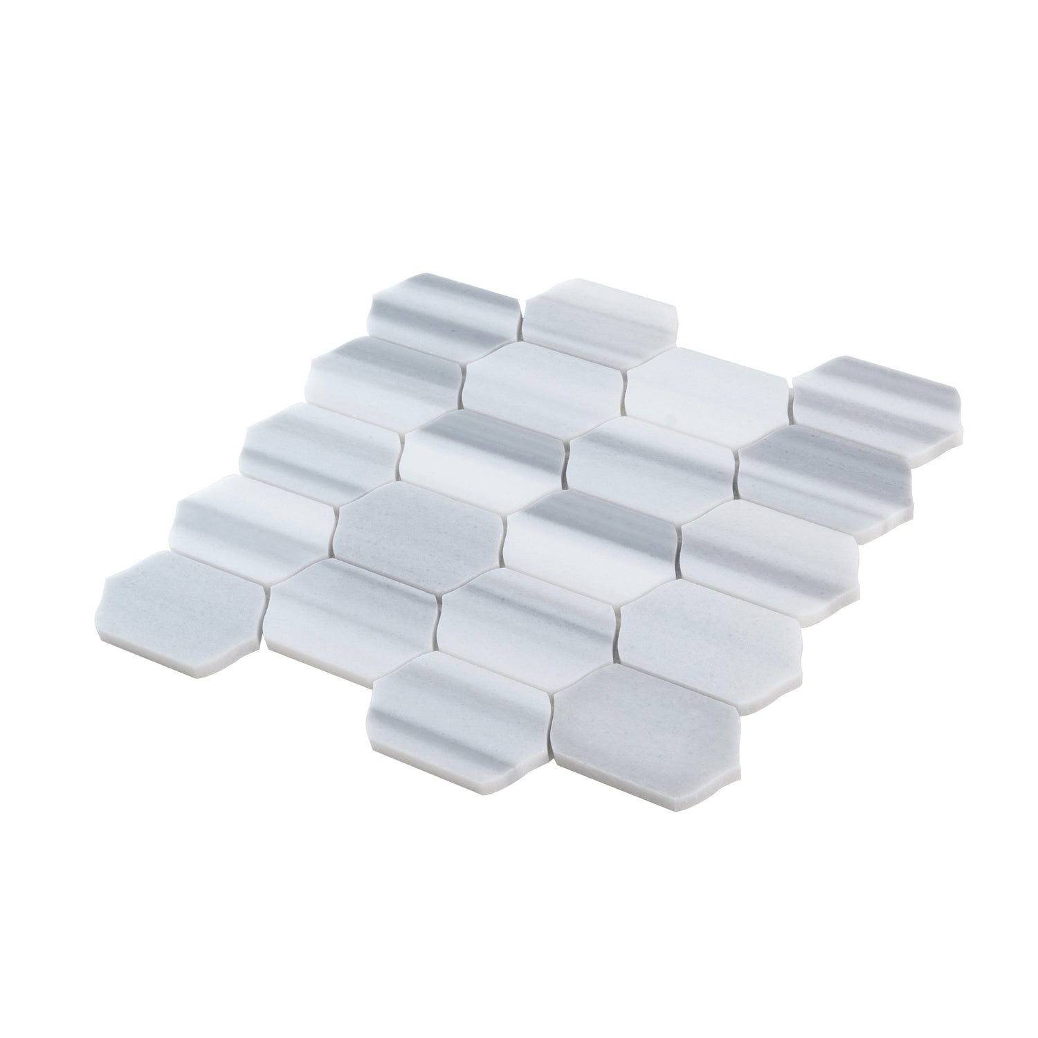 Cloud Gray 12x13 Polished Equator Marble Hexagon Mosaic tile (5 pack, 5.59 sq ft/case)