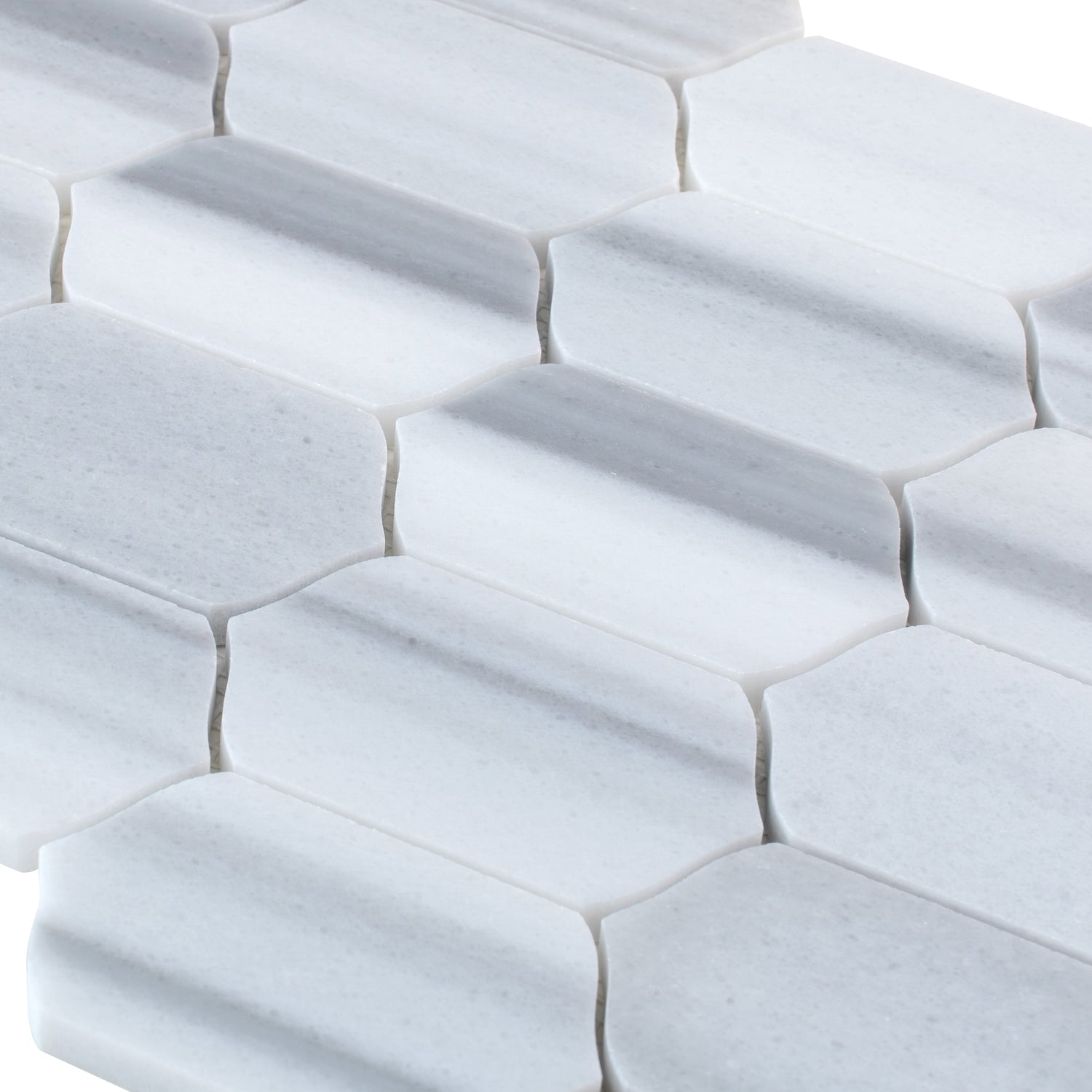 Cloud Gray 12x13 Polished Equator Marble Hexagon Mosaic tile (5 pack, 5.59 sq ft/case)