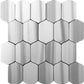 Sample - Cloud Gray 12x13 Polished Equator Marble Hexagon Mosaic tile (5 pack, 5.59 sq ft/case)