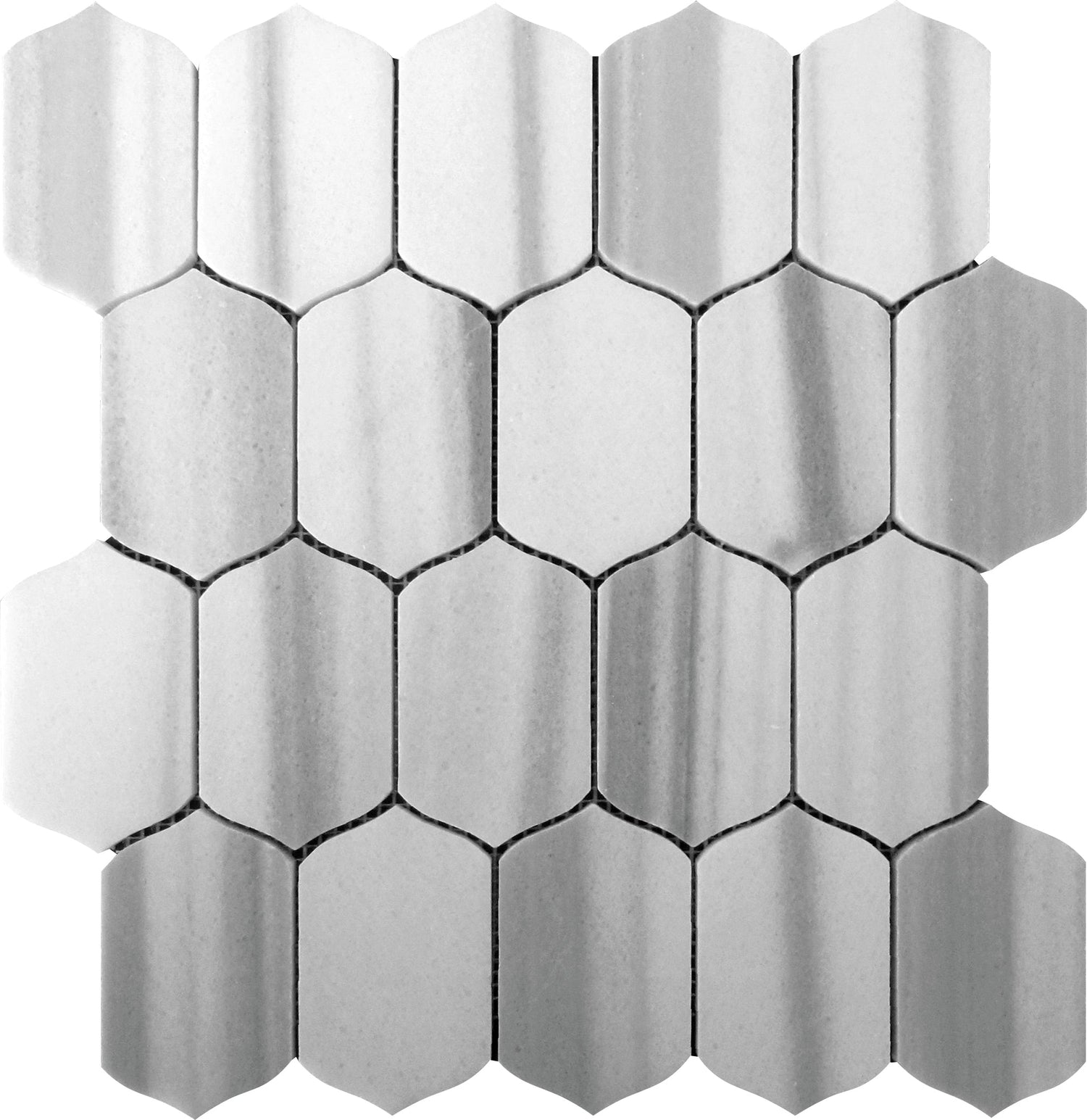 Sample - Cloud Gray 12x13 Polished Equator Marble Hexagon Mosaic tile (5 pack, 5.59 sq ft/case)