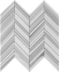 Sample - Gray 12x12 Polished Herringbone Equator Marble Mosaic Tile (5 pack, 5.08 sq ft/case)
