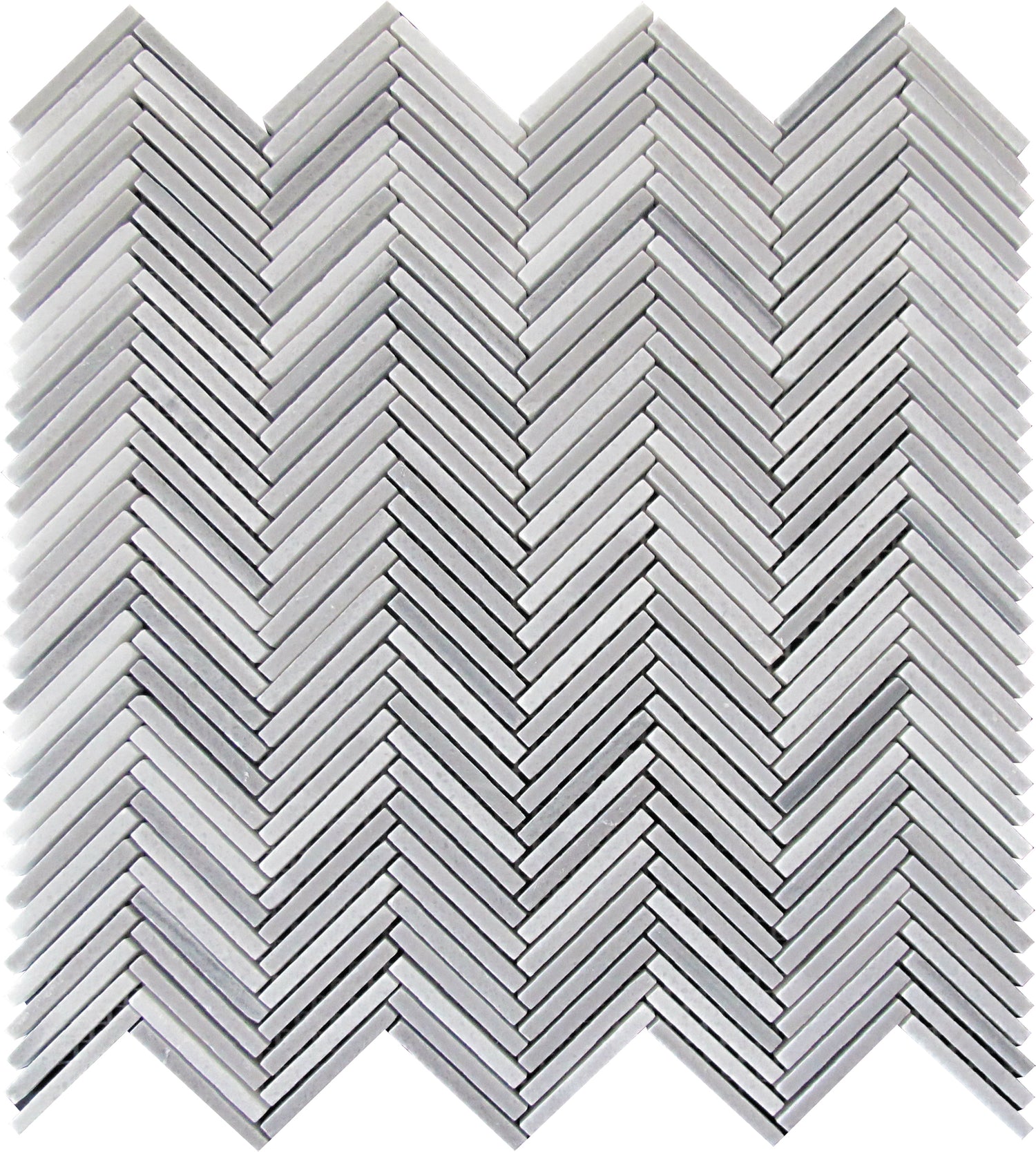 White, Gray 11x11 Polished Equator Marble Herringbone Mosaic tile (5 pack, 4.35 sq ft/case)