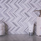 White, Gray 11x11 Polished Equator Marble Herringbone Mosaic tile (5 pack, 4.35 sq ft/case)