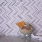White, Gray 11x11 Polished Equator Marble Herringbone Mosaic tile (5 pack, 4.35 sq ft/case)