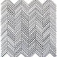 Sample - White, Gray 11x11 Polished Equator Marble Herringbone Mosaic tile (5 pack, 4.35 sq ft/case)
