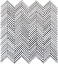 Sample - White, Gray 11x11 Polished Equator Marble Herringbone Mosaic tile (5 pack, 4.35 sq ft/case)