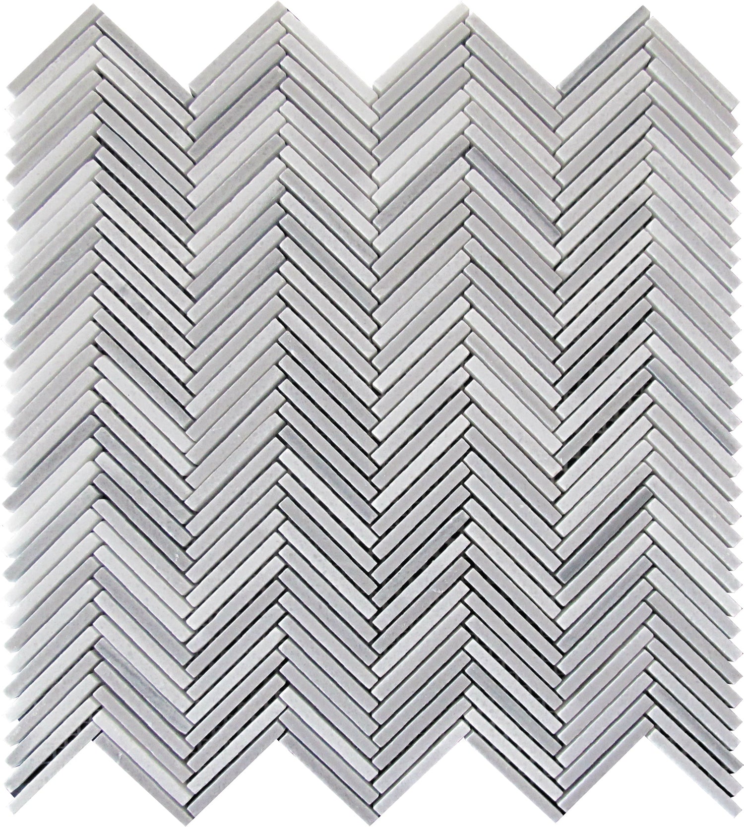 Sample - White, Gray 11x11 Polished Equator Marble Herringbone Mosaic tile (5 pack, 4.35 sq ft/case)