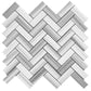 Gray 12x12 Polished Herringbone Equator Marble Mosaic Tile (5 pack, 5.29 sq ft/case)