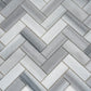 Gray 12x12 Polished Herringbone Equator Marble Mosaic Tile (5 pack, 5.29 sq ft/case)