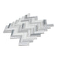 Gray 12x12 Polished Herringbone Equator Marble Mosaic Tile (5 pack, 5.29 sq ft/case)