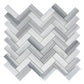 Gray 12x12 Polished Herringbone Equator Marble Mosaic Tile (5 pack, 5.29 sq ft/case)