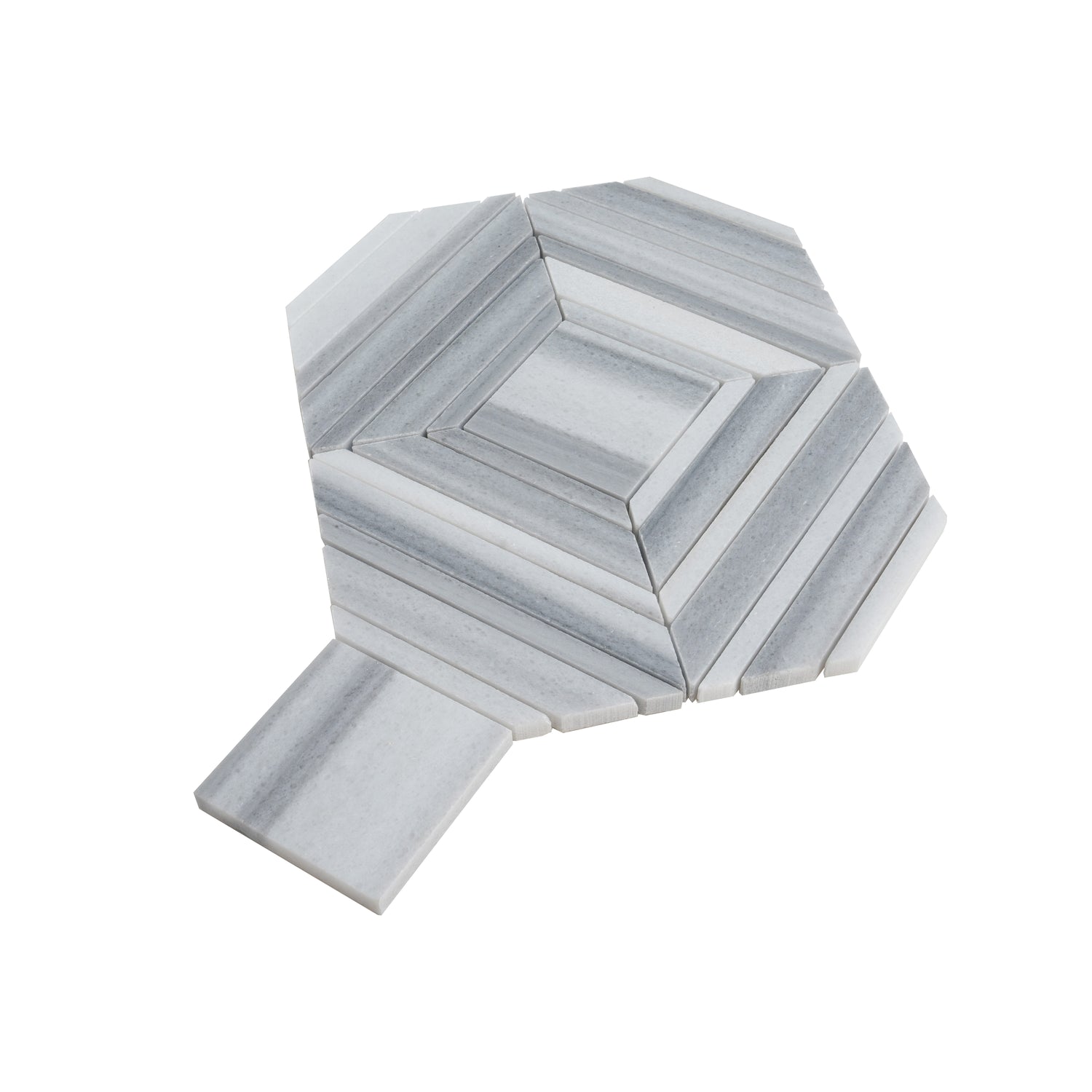 Cloud Gray 9x11 Polished Equator Marble Mosaic tile (5 pack, 3.53 sq ft/case)