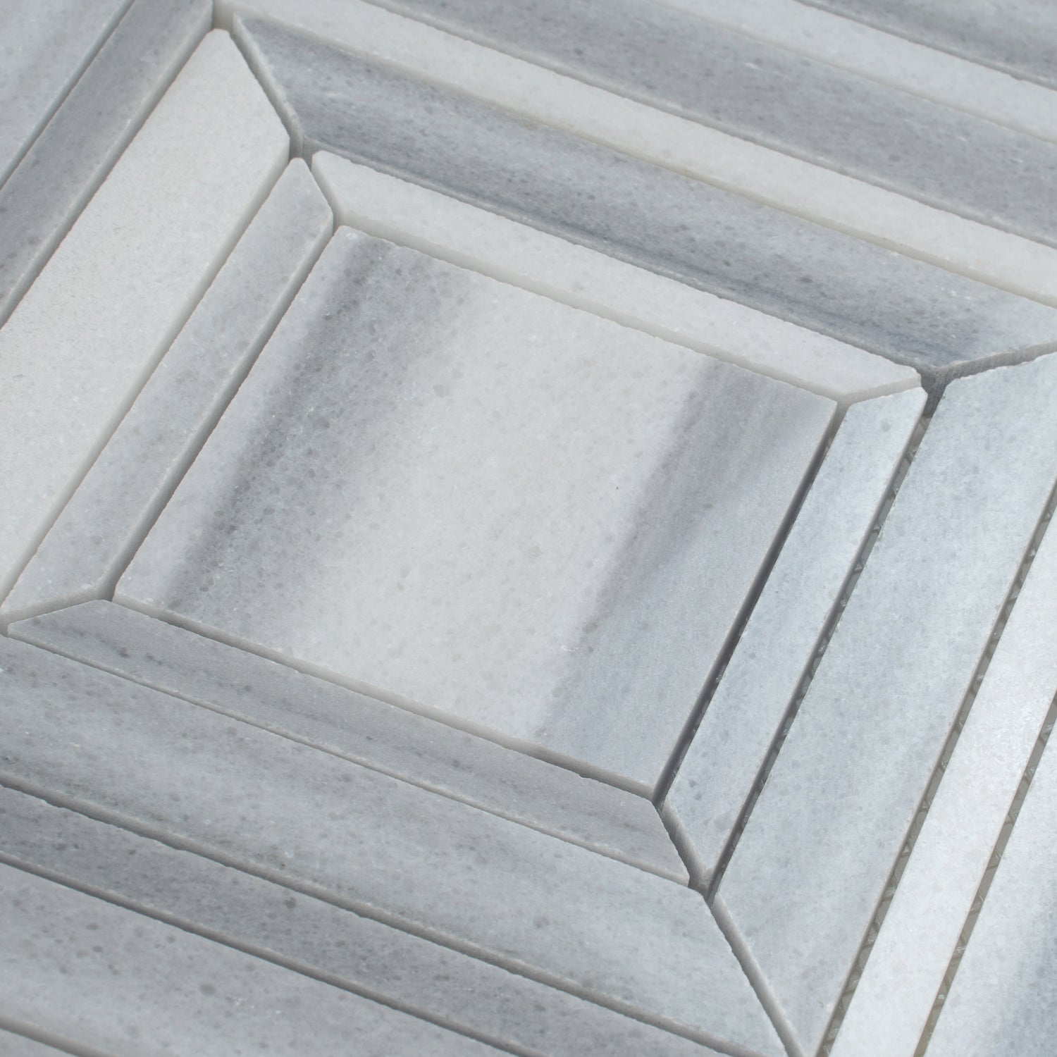 Sample - Cloud Gray 9x11 Polished Equator Marble Mosaic tile (5 pack, 3.53 sq ft/case)