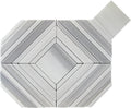 Cloud gray 9x11 polished Equator marble mosaic tile with diamond pattern and smooth finish