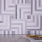 Sample - Fossil Gray 10x10 Polished Equator, Thassos Marble Mosaic tile (5 pack, 3.47 sq ft/case)