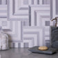 Sample - Fossil Gray 10x10 Polished Equator, Thassos Marble Mosaic tile (5 pack, 3.47 sq ft/case)