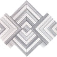 Sample - Fossil Gray 10x10 Polished Equator, Thassos Marble Mosaic tile (5 pack, 3.47 sq ft/case)