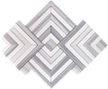 Sample - Fossil Gray 10x10 Polished Equator, Thassos Marble Mosaic tile (5 pack, 3.47 sq ft/case)