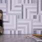 Sample - Fossil Gray 10x10 Polished Equator, Thassos Marble Mosaic tile (5 pack, 3.47 sq ft/case)
