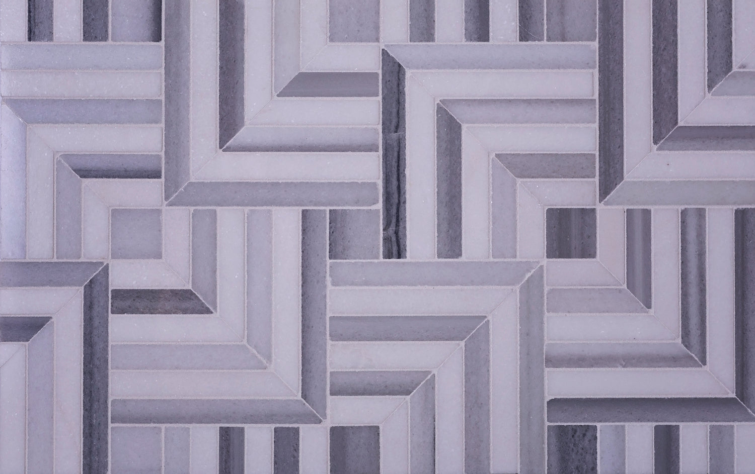 Fossil Gray 10x10 Polished Equator, Thassos Marble Mosaic tile (5 pack, 3.47 sq ft/case)