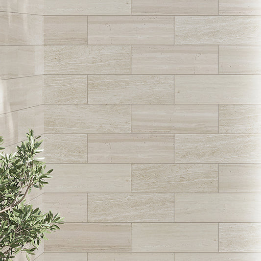 Wooden Beige 4x12 Polished Subway Marble Tile (15 pack, 5 sq ft/case)