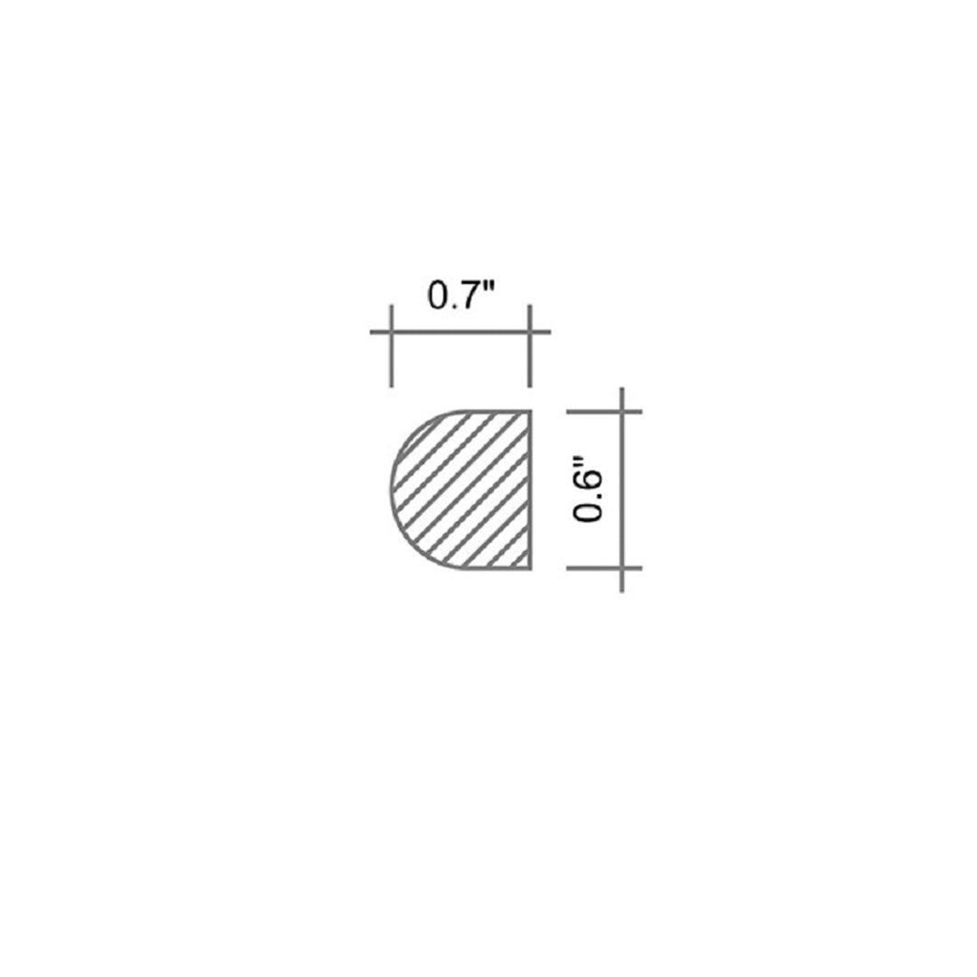 White 0.5x12 Polished Marble Jolly Pencil Tile Trim (10 pack, 0.5 sq ft/case) - Sample