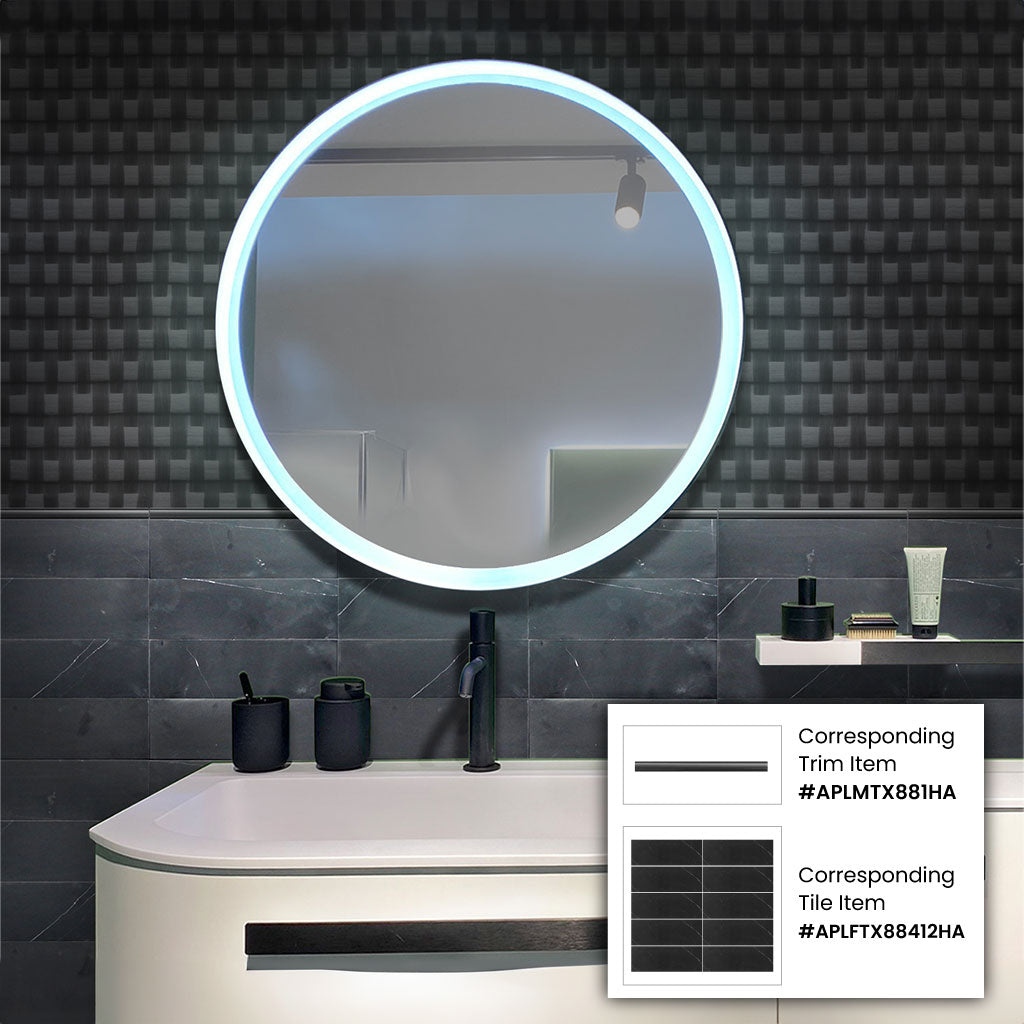 Polished Black Marble Shower Tile