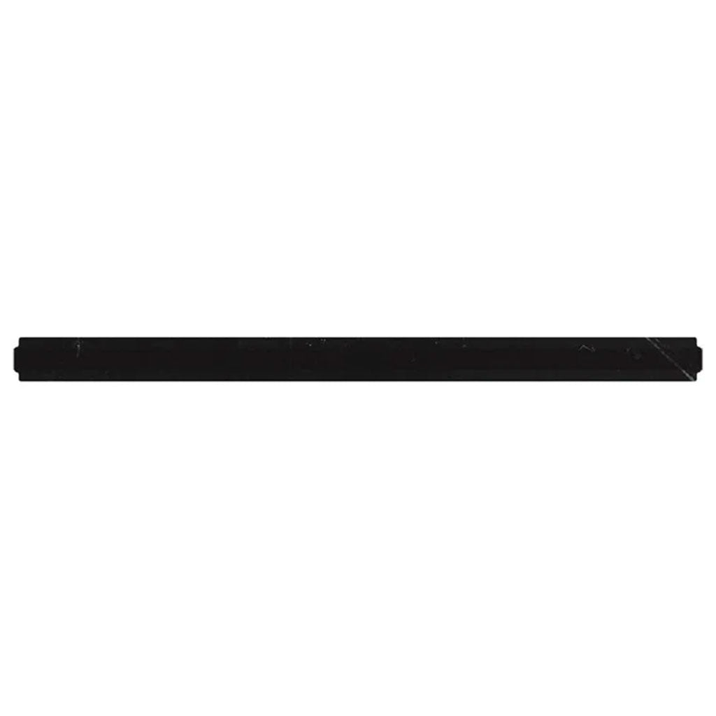Black 0.8x12 Honed Marble Pencil Tile Trim (10 pack, 0.667 sq ft/case) - Sample